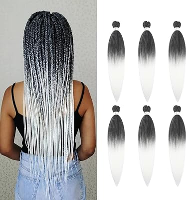 26 pouces extensions de cheveux tressés pré-étirés t1b blanc 6