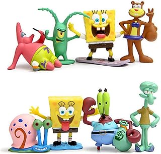 Skido 8 pièces/ensemble 5cm modèles de jouets animés bob éponge patrick star action