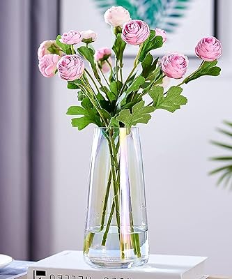 Grand vase moderne en verre transparent fait à la main pour la maison
