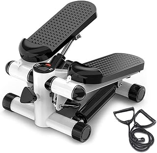 Mini step trainer à hauteur réglable avec bandes de résistance et écran lcd