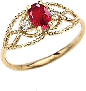 Bague solitaire perlée en or jaune 10 carats avec saphir et topaze