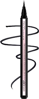 Eyeliner liquide maybelline hyper easy, finition satinée, formule waterproof, maquillage eye-liner, noir foncé