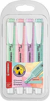 Stylos surligneurs stabilo swing cool pastel - lot de 4 (couleurs assorties)