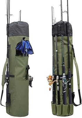 Sac de voyage en toile durable pour canne à pêche et moulinet