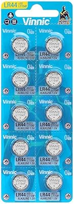 Otech pack de 10 vinnic l1154f / lr44 / ag13 1.5v noir
