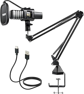 Kit de microphone usb tonor ensemble d'ordinateur à condensateur cardioïde pour enregistrement podcast