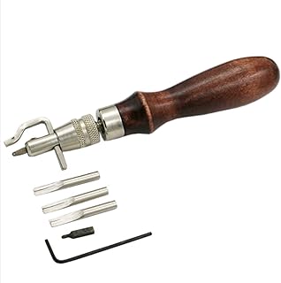 Outil de sertissage multifonctionnel manche en bois groover trancheuse coupe-bordure 5 en 1