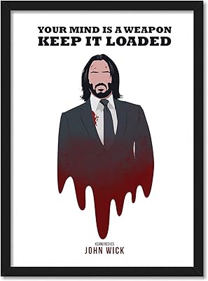 Affiche d'art encadrée good hope john wick (verre, 10 x 13", multicolore)