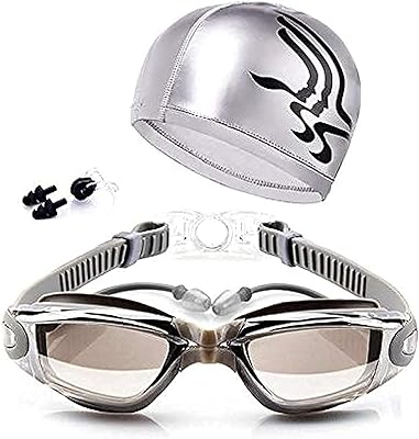 Ensemble de lunettes de natation antibuée avec couvre-tête et bouchons d'oreilles nez