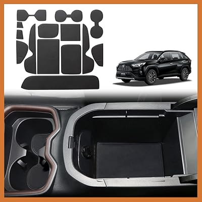 Ensemble de tapis porte-gobelets en cuir triplealiners pour toyota rav4, 15 pièces