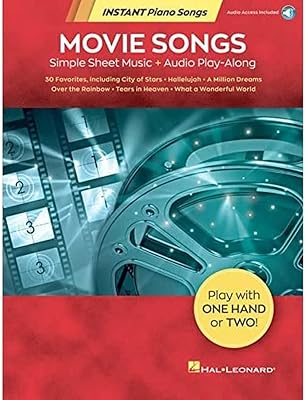 Chansons de films - chansons pour piano instantanées partitions simples + livre audio