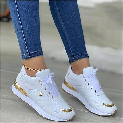 Yan hao baskets décontractées à lacets pour femmes, baskets décontractées de marche