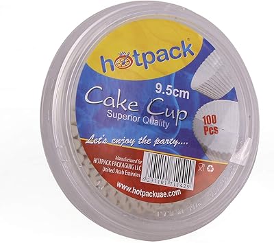 Gobelet à gâteau blanc jetable hotback, 9,5 cm, 100 pièces
