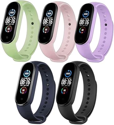 Jiaozhazha bracelet à sangles 5 couleurs pour xiaomi mi band 6/mi band 5, sangle de remplacement réglable en silicone souple - 5 couleurs. Diaytar Sénégal : Le e-commerce qui change la donne