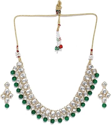 Parure de bijoux kundan et perles zaveri pearls pour femme (or) (zpfk8530), métal