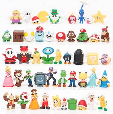 48 pièces de personnages mario, jouets figurines super mary, jouets mario toys bros.