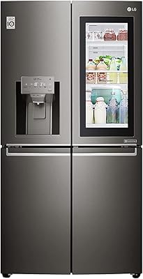 Réfrigérateur côte à côte lg français, 716 litres, noir, acier inoxydable - gr-x39fmkhl