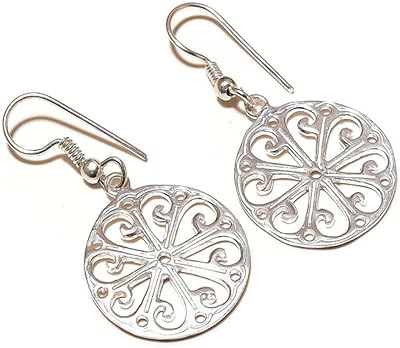 Boucles d'oreilles en forme de fleur plaquées argent faites à la main