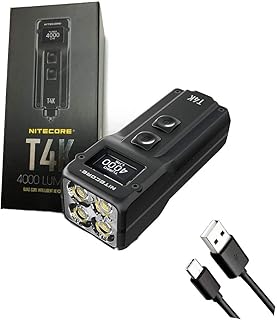 Lampe de poche xp-l2 rechargeable nightcore porte-clés t4k type c - 4 000