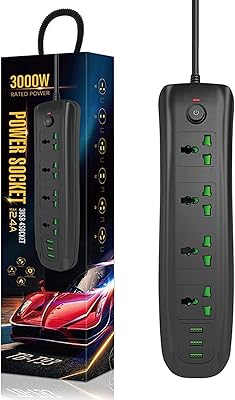 Multiprise 4 voies kotoli 5m prises et 3 ports usb rallonge