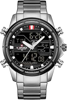 Montre à quartz numérique double affichage résistante l'eau 3 atm pour homme