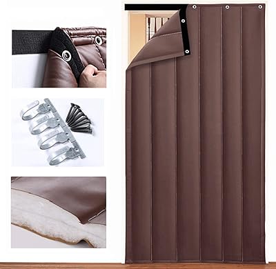 Rideaux de porte isolés pour entrée intérieure thermique d'hiver à la maison