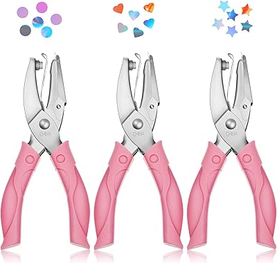3 pcs perforatrices de papier à main en métal trou unique avec poignée
