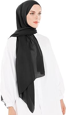 Hijab pour femmes musulmanes en mousseline de soie douce et soyeuse