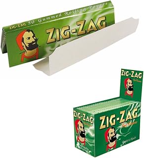 Papier à rouler pour cigarettes vert zig zag, taille régulière/standard avec coins coupés