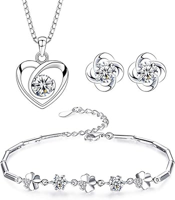 Parure de bijoux en argent sterling 925 pour femme collier