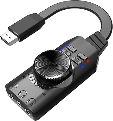 Carte son externe eacam gs3 usb 2.0, adaptateur de carte son virtuel 7.1