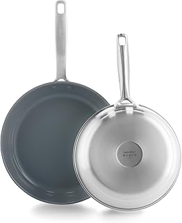 Ensemble de poêles à frire antiadhésives green pan healthy en acier inoxydable
