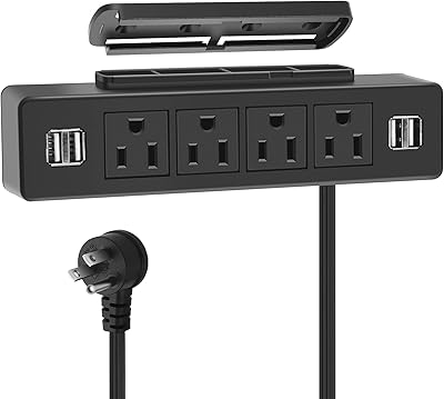 Multiprise sous bureau multiprise adhésive murale avec usb prises de courant
