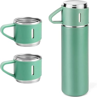 Thermos isolé sous vide en acier inoxydable (vert, 500 ml/16,9 oz)