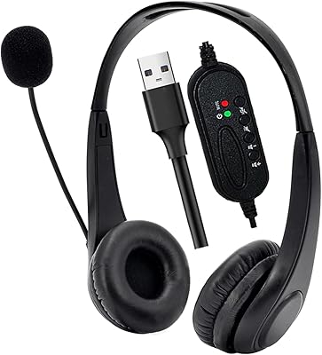 Casque de centre d'appels avec microphone double face, cordon usb, microphone réglable et bouton de contrôle du volume pour ordinateur de bureau et ordinateur portable. Découvrez Diaytar, la marketplace sénégalaise qui révolutionne vos achats en ligne