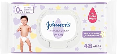 Lingettes pour bébé johnson's ultimate clean, paquet de 48 lingettes