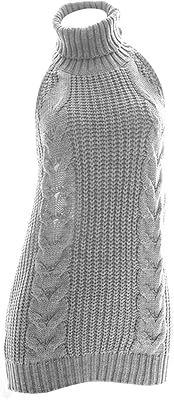 Pull dos nu tricoté à col rond pour femme, style animé japonais virgin