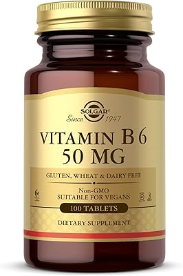 Comprimés de vitamine b6 (pyridoxine) de solgar pour unisexe - taille 100 comprimés