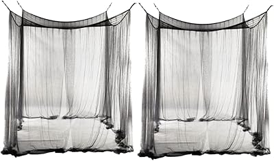 Sosoport 2 pièces rideaux de lit à affiches noirs, rideaux de lit à