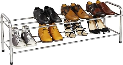 Fanhao étagère à chaussures à 2 niveaux, organisateur de rangement de chaussures 100