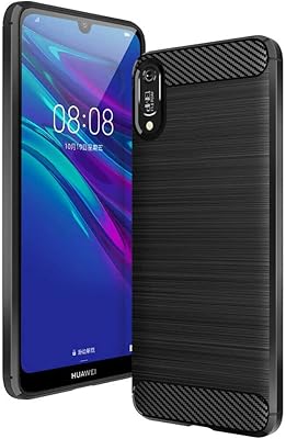 Coque huawei y6 2019 noire ultra fine antichoc en fibre