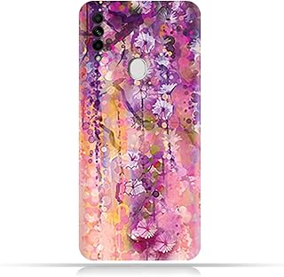 Coque mobile amc design en tpu avec motif artistique de fleurs violettes