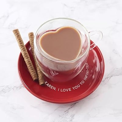 Tasse à café en borosilicate à double paroi en forme de cœur