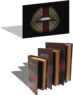 Ensemble de livres modernes de 3 décoratifs en imitation bois + art