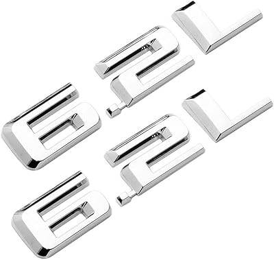 Kkh 2 pièces de plaque signalétique 3d de 6,2 l avec lettres de remplacement pour chevrolet silverado 1500hd 2500hd 2019-2021 (chrome). Diaytar : Parce que bien acheter, c'est économiser