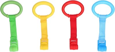Anneaux de traction pour bébé, 4 pièces, anneaux de traction pour berceau pour bébé, anneaux de lit pour bébé fixes et confortables de différentes couleurs, trotteur confortable pour les tout-petits pour l'entraînement à la marche. Diaytar : Votre destination shopping préférée au Sénégal