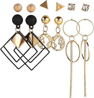 Boucles d'oreilles pendantes en perles jaunes avec motif géométrique plaqué or pour femmes