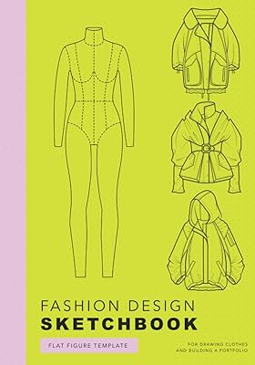 Carnet de croquis de design de mode : modèle de figure plate