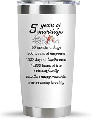 Cadeau de mariage 5e anniversaire 5 ans ensemble mariage tasse anniversaire pour couple