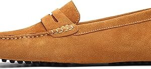 Zfl-flsnxx hommes chaussures formelles fumer mocassins hommes daim couture détail en cuir véritable souple flexible plat marche talon sans lacet (couleur: marron clair, taille: 40eu). Diaytar : La plateforme qui démocratise le shopping en ligne au Sénégal